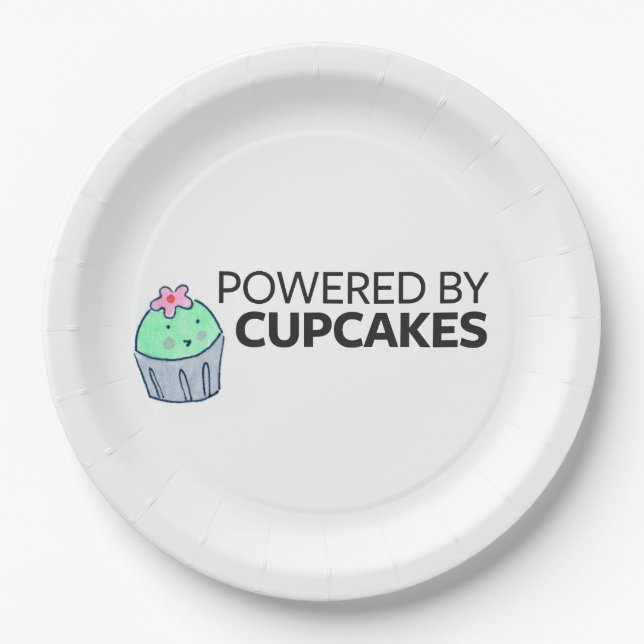 Powered by Cupcakes Paper Plates (Front)