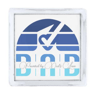 Powered by Dad's Love: Making Memories with Hugs Silver Finish Lapel Pin