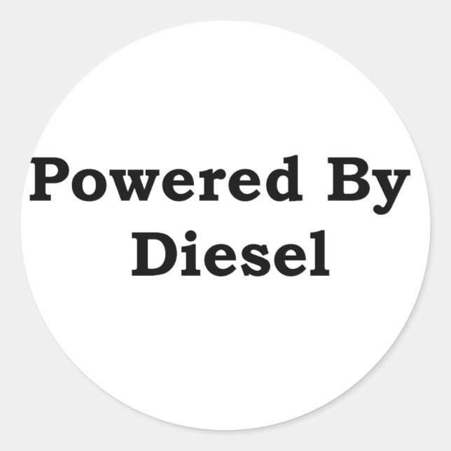 Powered By Diesel Classic Round Sticker (Front)