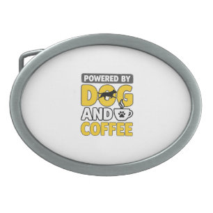 Powered By Dog And Coffee Vintage Shirt Design_1 Belt Buckle
