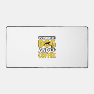 Powered By Dog And Coffee Vintage Shirt Design_1 Desk Mat