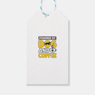 Powered By Dog And Coffee Vintage Shirt Design_1 Gift Tags
