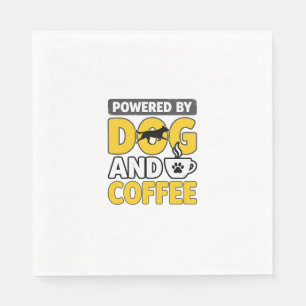 Powered By Dog And Coffee Vintage Shirt Design_1 Napkins