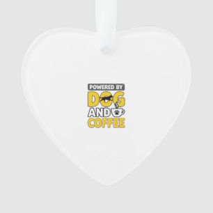 Powered By Dog And Coffee Vintage Shirt Design_1 Ornament