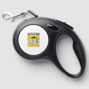Powered By Dog And Coffee Vintage Shirt Design_1 Retractable Pet Leash