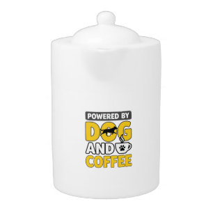 Powered By Dog And Coffee Vintage Shirt Design_1 Teapot
