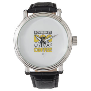 Powered By Dog And Coffee Vintage Shirt Design_1 Watch