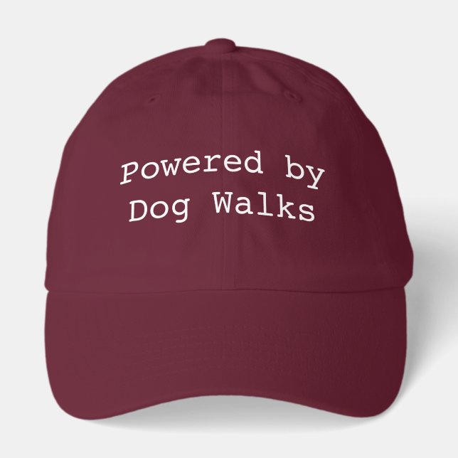 Powered by Dog Walks Personalized Typewriter Hat (Front)