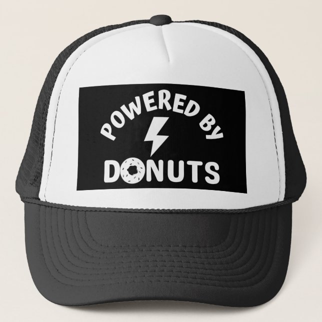powered by donuts trucker hat (Front)