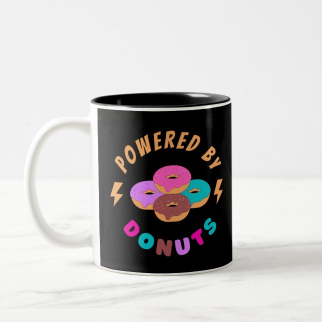 Powered By Donuts Two-Tone Coffee Mug (Left)
