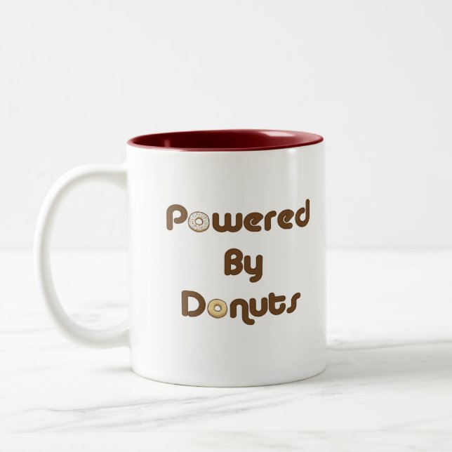 Powered By Donuts Two-Tone Coffee Mug (Left)