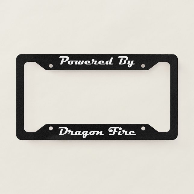 Powered By Dragon Fire  License Plate Frame (Front)