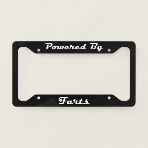 Powered By Farts License Plate Frame