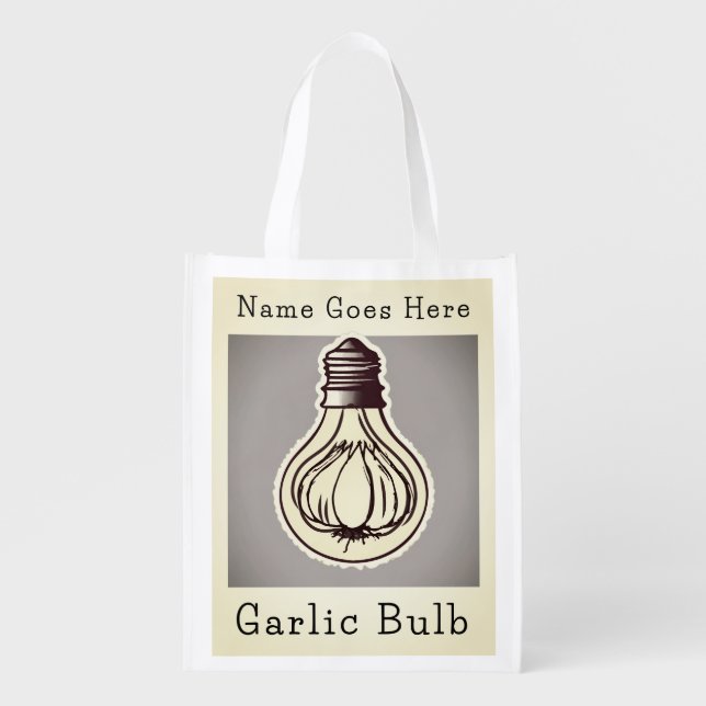 "Powered by Garlic" – Electrifying Reusable Grocery Bag (Front)
