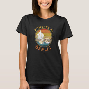 Powered By Garlic Garlicologist  Retro Cook and Ch T-Shirt