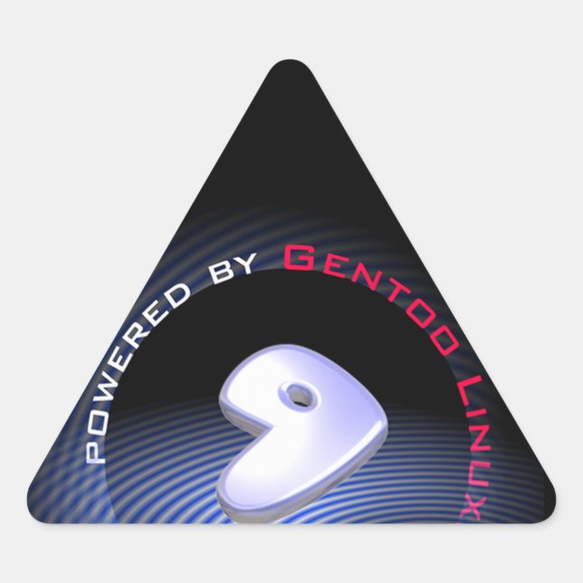 Powered by GENTOO LINUX Logo Triangle Sticker (Front)