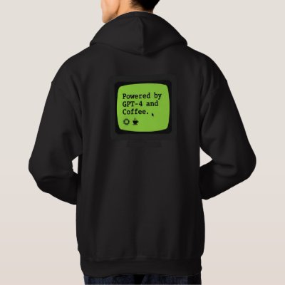 Powered by GPT-4 &amp; Coffee Retro Tech Humor Hoodie