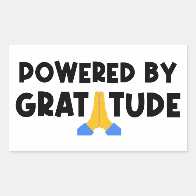 Powered By Gratitude Rectangular Sticker (Front)