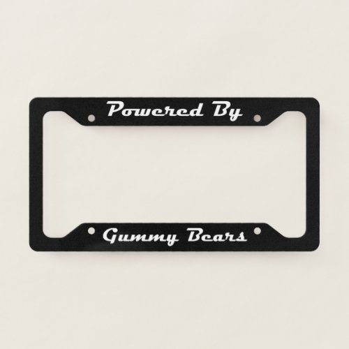 Powered By Gummy Bears License Plate Frame