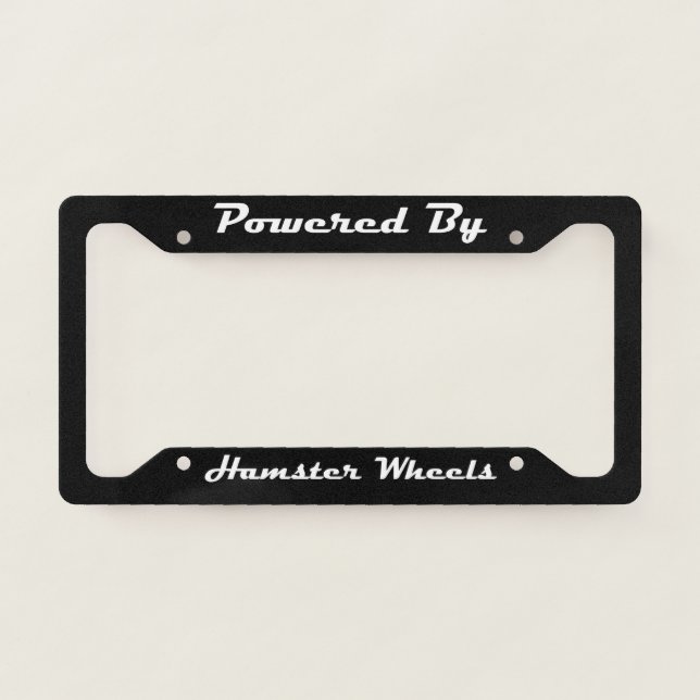 Powered By Hamster Wheels License Plate Frame (Front)