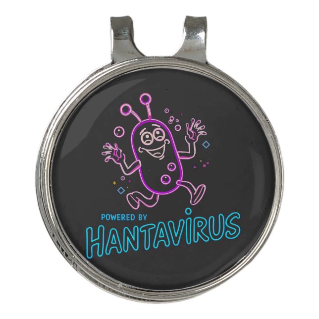 Powered by Hantavirus  Golf Hat Clip (Front)