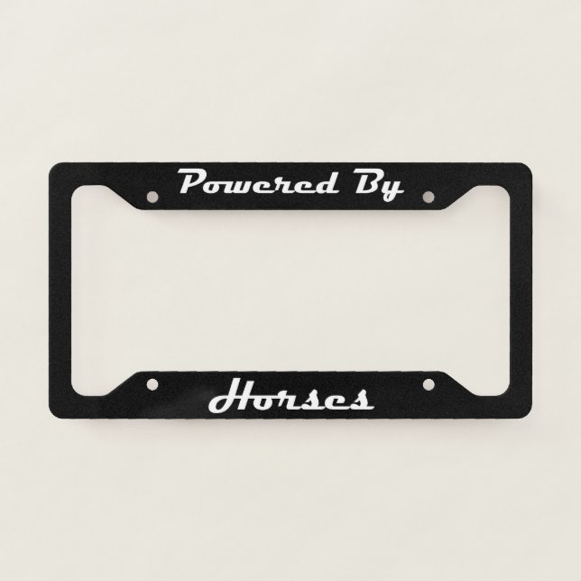 Powered By Horses License Plate Frame (Front)