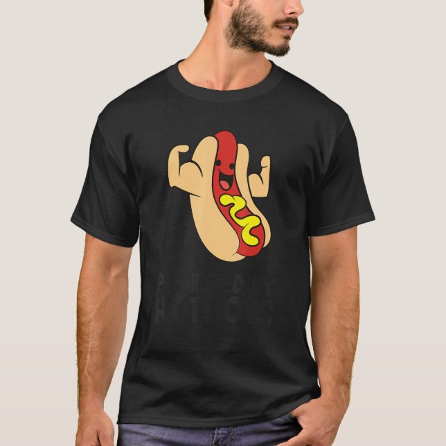 Powered By Hotdogs Hot Dog T-Shirt (Front)
