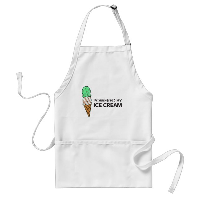 Powered by Ice Cream Adult Apron (Front)