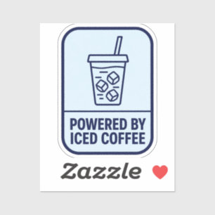 Powered By Iced Coffee Funny Sticker