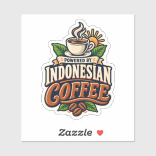 Powered By Indonesian Coffee Vintage Custom-Cut Vi Sticker