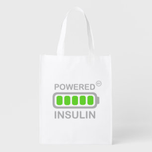 Powered By Insulin Battery Grocery Bag