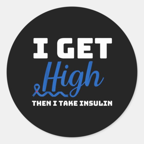 Powered By Insulin T2d Diabetes Awareness Graphic Classic Round Sticker