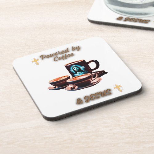 Powered by Jesus  Coffee Beverage Coaster