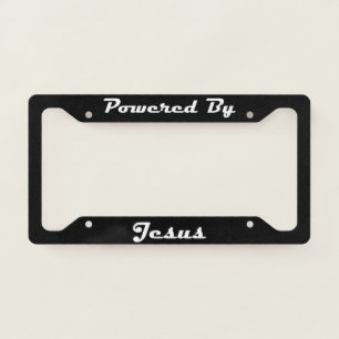 Powered By Jesus License Plate Frame