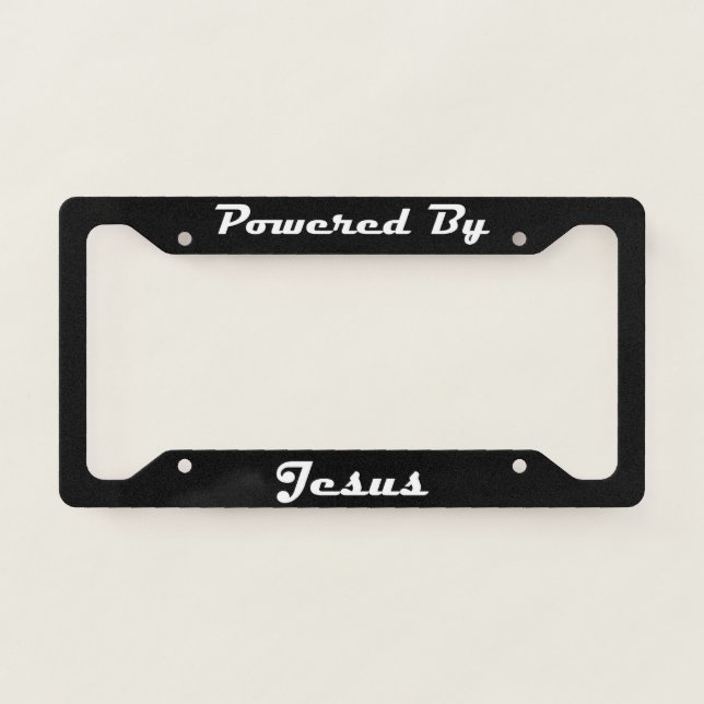 Powered By Jesus License Plate Frame (Front)