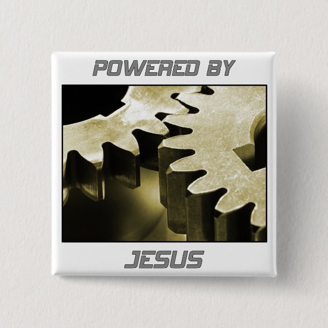 Powered By Jesus Pinback Button (Front)