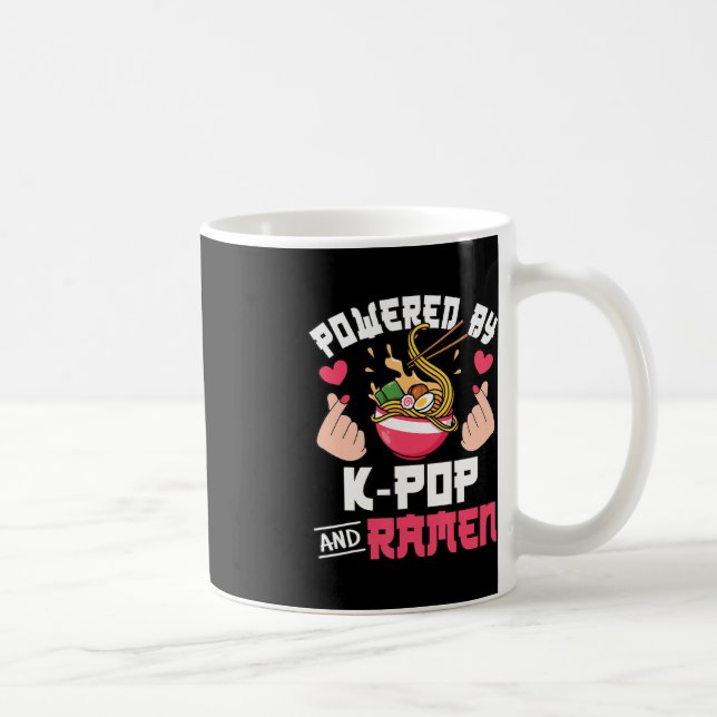 Powered By K-Pop And Ramen Cute Kpop Music Anime L Coffee Mug (Right)