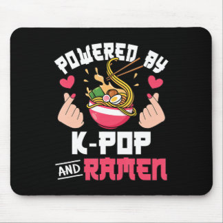 Powered By K-Pop And Ramen Cute Kpop Music Anime L Mouse Pad