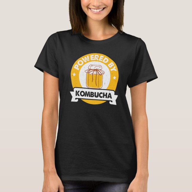 Powered By Kombucha  Scoby Fermented Tea Fermentat T-Shirt (Front)