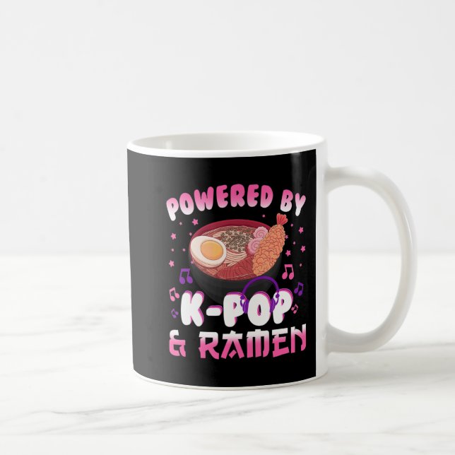 Powered by Kpop and Ramen Kpop Kawaii Anime Gift G Coffee Mug (Right)