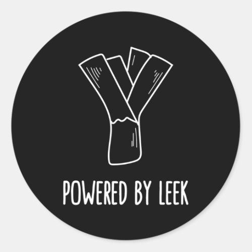 Powered By Leek Healthy Food Celery Classic Round Sticker