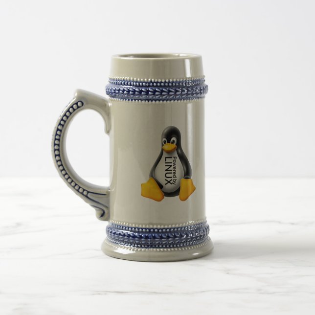 Powered by Linux Beer Stein (Left)