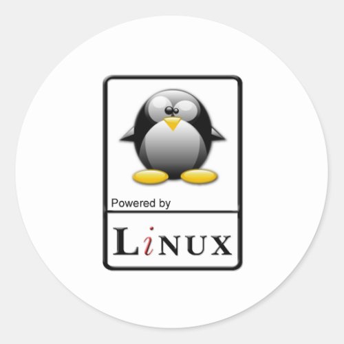 Powered by Linux Classic Round Sticker