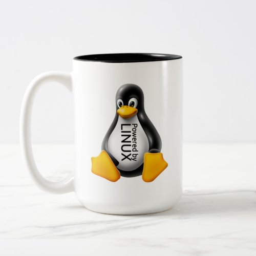 Powered by Linux Two_Tone Coffee Mug