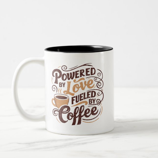 Powered By Love Fueled By Coffee Mug (Left)