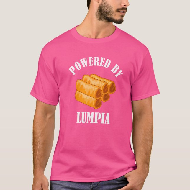 Powered By Lumpia Foodie Philippines Filipino Food T-Shirt (Front)