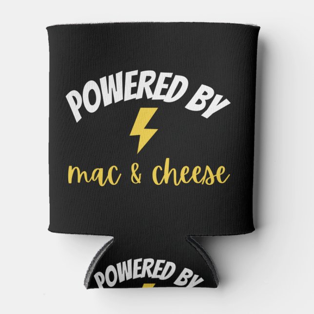 Powered By Mac and Cheese Can Cooler (Front)