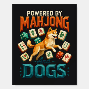 Powered by Mahjong and Dogs Shiba Inu Geometric Foam Board