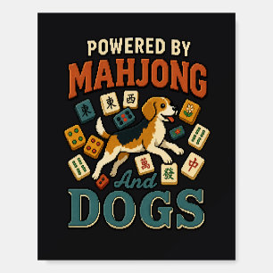 Powered by Mahjong & Beagles: Pixel Art Dog Lover  Foam Board