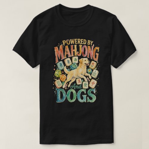 Powered by Mahjong & Dogs Watercolor Labrador T-Shirt
